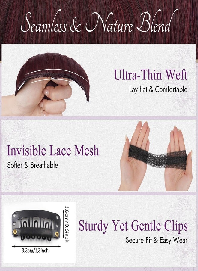 بارسدار وصلات شعر بارسدار بلون عنابي داكن - وصلات شعر مموجة فضفاضة بطول 20 بوصة للنساء، 5 قطع من وصلات الشعر الحمراء متعددة الطبقات ذات النسيج الدانتيل الناعم الكثيف المصنوع من مواد صناعية بلون عنابي - Image 3